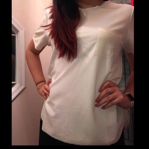 BR Off White short sleeve Top (tied back) - XL